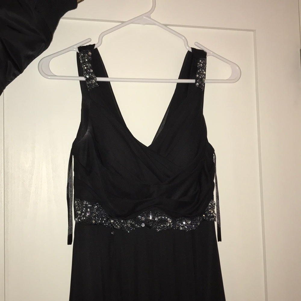 Black floor-length formal/party dress with sequins